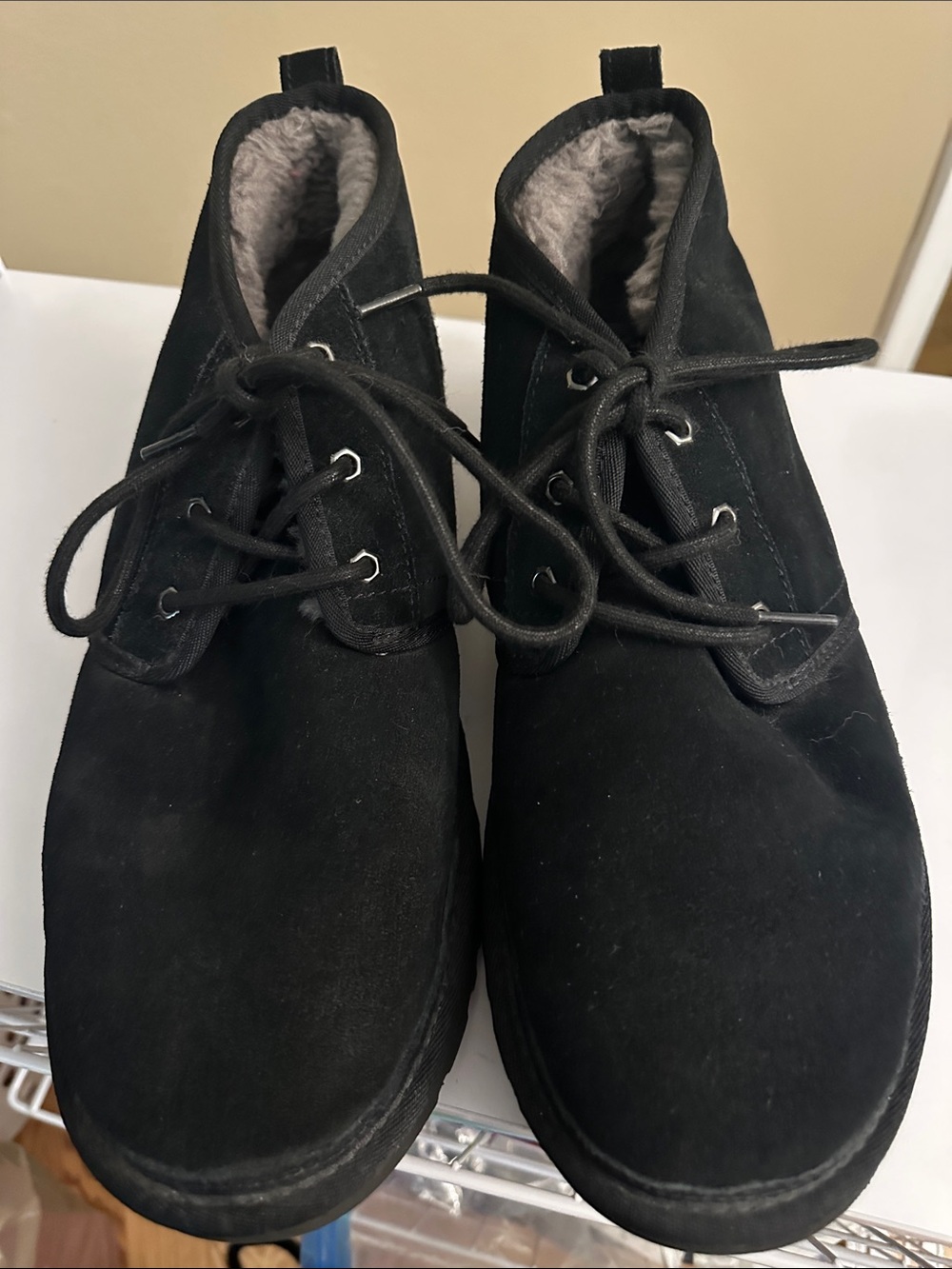 Men's UGG Black Suede Lace-Up Winter  Boots